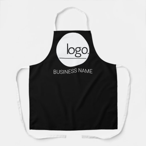 MODERN MONOCHROME BUSINESS BRAND UNIFORM LOGO NAME APRON