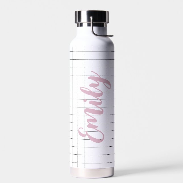 Modern Monochrome Customizable Water Bottle (Left)