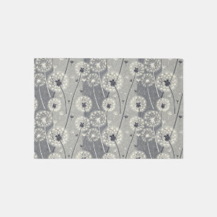 Modern Monochrome Dandelion Outdoor Rug