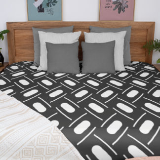 Modern Monochrome Geometric Duvet Cover