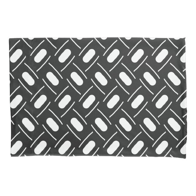 Modern Monochrome Geometric Pillow Case (Front)