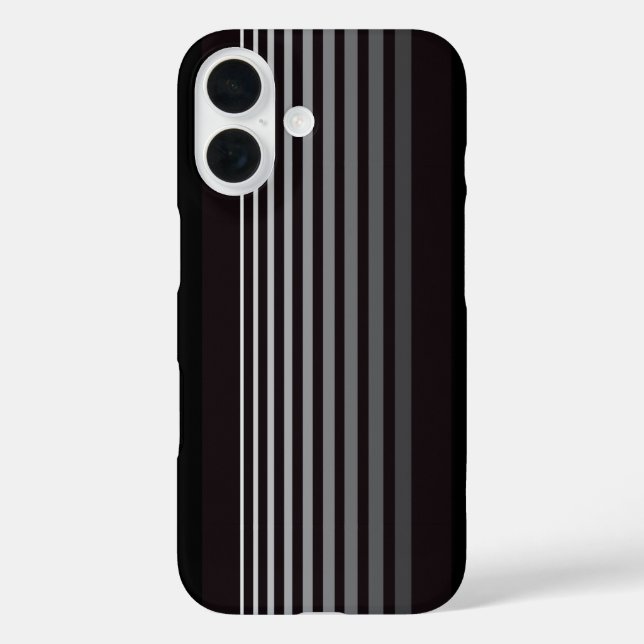 Modern Monochrome Gradient Vertical Stripes Case-Mate iPhone Case (Back)
