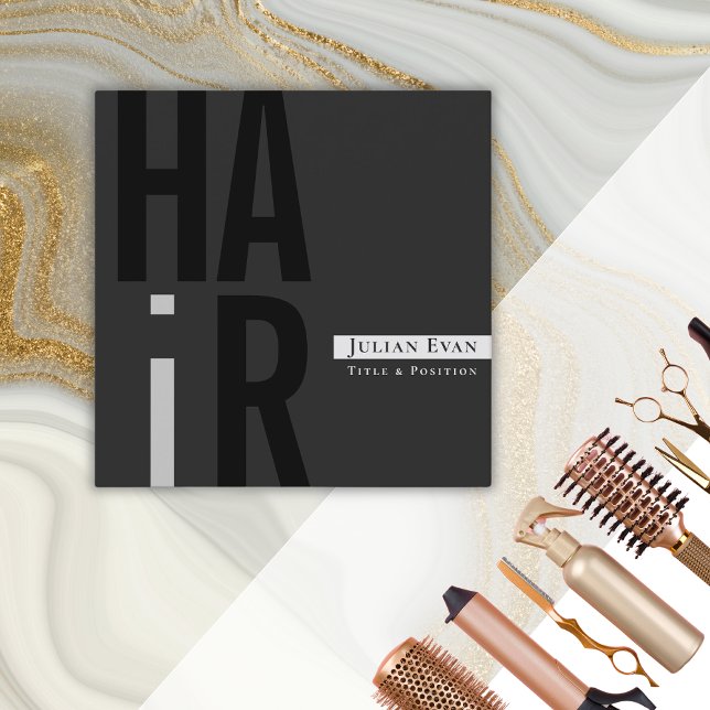 Modern Monochrome Hairdresser Business Card (Creator Uploaded)