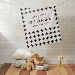 Modern monochrome scandinavian new baby blanket