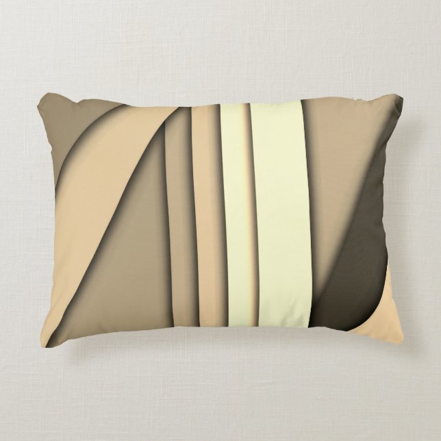 Modern Monochrome Tan Accent Pillow (Front)