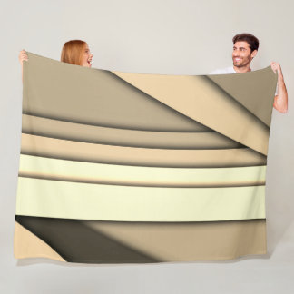 Modern Monochrome Tan Fleece Blanket