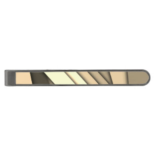 Modern Monochrome Tan Gunmetal Finish Tie Bar