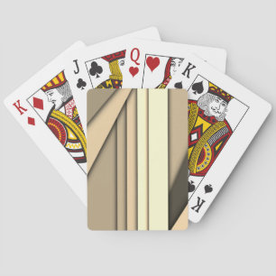 Modern Monochrome Tan Poker Cards