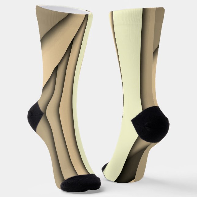 Modern Monochrome Tan Socks (Angled)