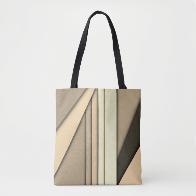 Modern Monochrome Tan Tote Bag (Front)