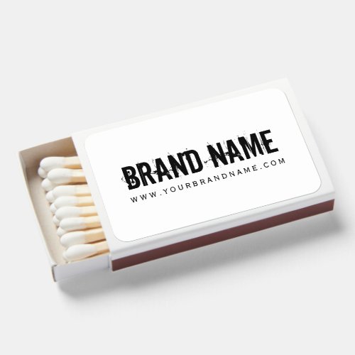 Modern Monochrome Typography Minimalist Brand Name Matchboxes