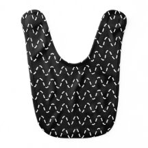 Modern Monochrome Wave Design Baby Bib