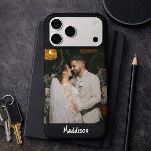 Modern Monogram 1 Photo Midnight Black iPhone 17 Pro Max Case