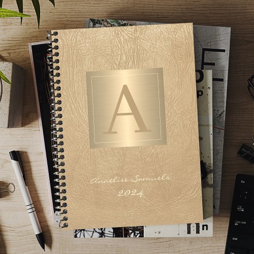 Modern monogram 2024 professional gold elegant planner