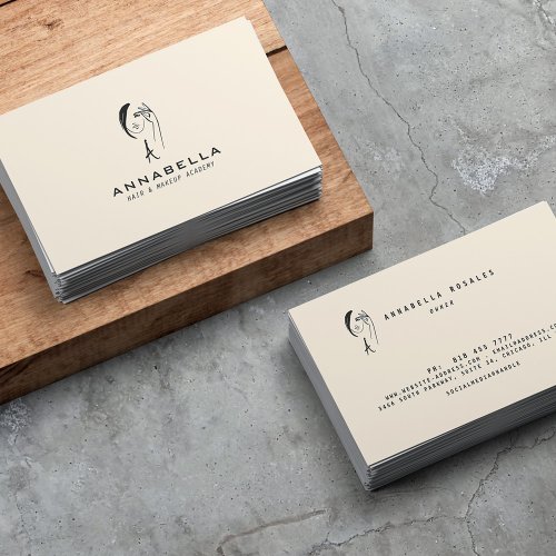 Modern Monogram Abstract Face Art Business Card