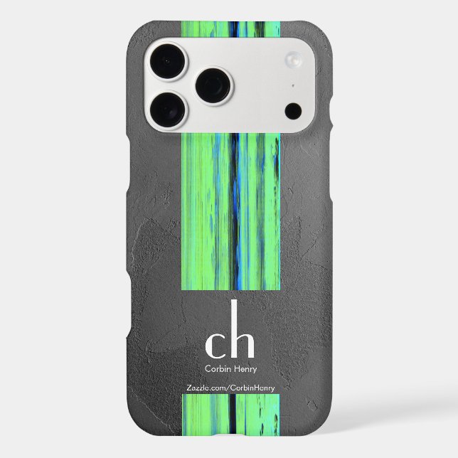 Modern Monogram Abstract Texture iPhone Case (Back)
