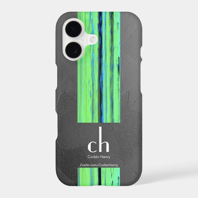 Modern Monogram Abstract Texture iPhone Case (Back)