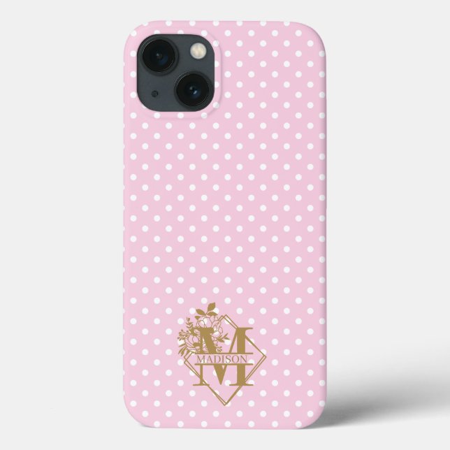 Modern Monogram Alphabet Letter M Polka Dots   Case-Mate iPhone Case (Back)