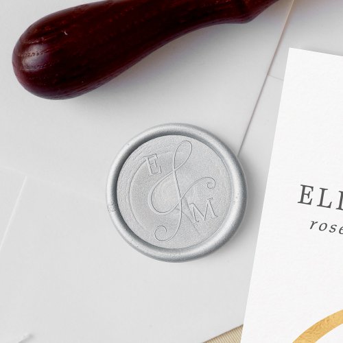 Modern Monogram Ampersand Elegant Wedding Wax Seal Sticker