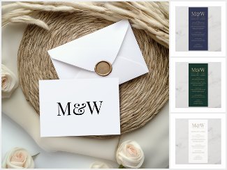 Modern Monogram Ampersand Initials Wedding Suite