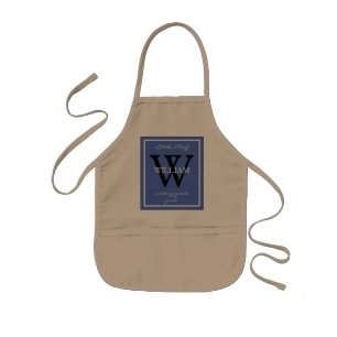 Modern Monogram And Chef's NAME making great food Kids' Apron