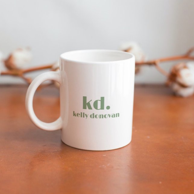 Modern Monogram and Name Minimalistic Design 2 Coffee Mug (Creator Uploaded)