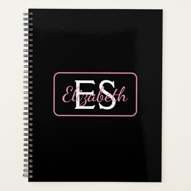 Modern Monogram and Name  Planner (Front)