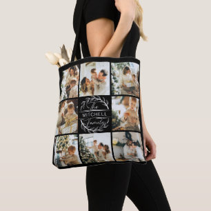 Modern Monogram and Photo Collage Personalized Tot Tote Bag