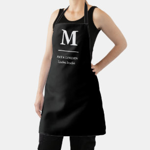 Modern Monogram Apron – Black & White Design