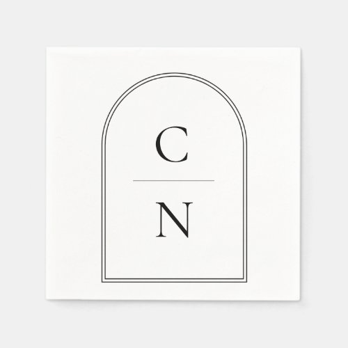 Modern Monogram Arch Wedding  Napkins