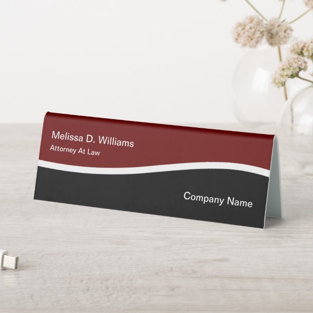 Modern Monogram Attorney Desk Name Table Tent (In SItu (Table))