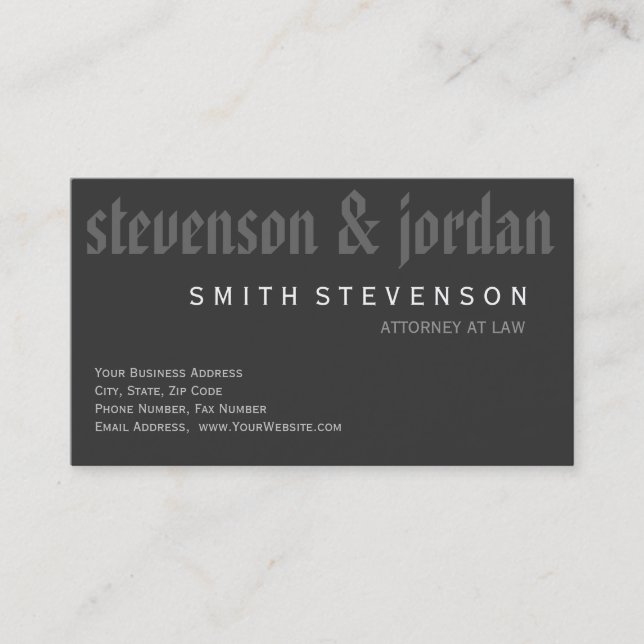Modern Monogram Attorney Law Firm Business Card (Front)