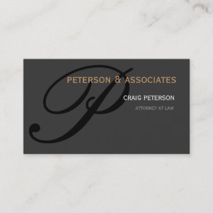 Modern Monogram Attorney Law Firm Business Card