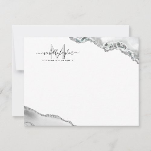 Modern Monogram Beauty Makeup Elegant Professional Thank You Card