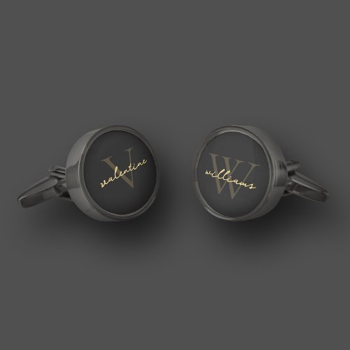 Modern Monogram Bestman Groomsmen Wedding  Cufflinks