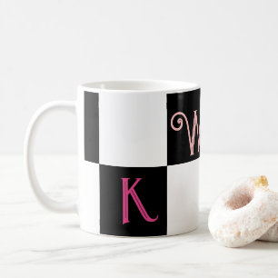 Modern Monogram Black and White Coffee Mug