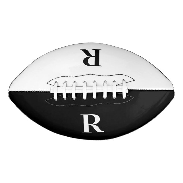 Modern Monogram Black and White Football (Front)