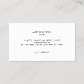 Modern Monogram, Black and White Marble, Stone Business Card (Back)
