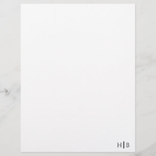 Modern Monogram Black and White Stationery