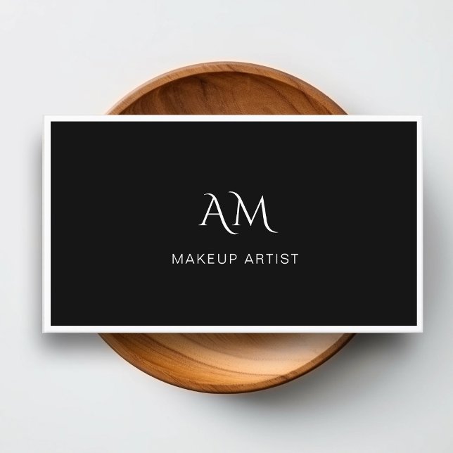 Modern, Monogram, Black Business Card (Creator Uploaded)