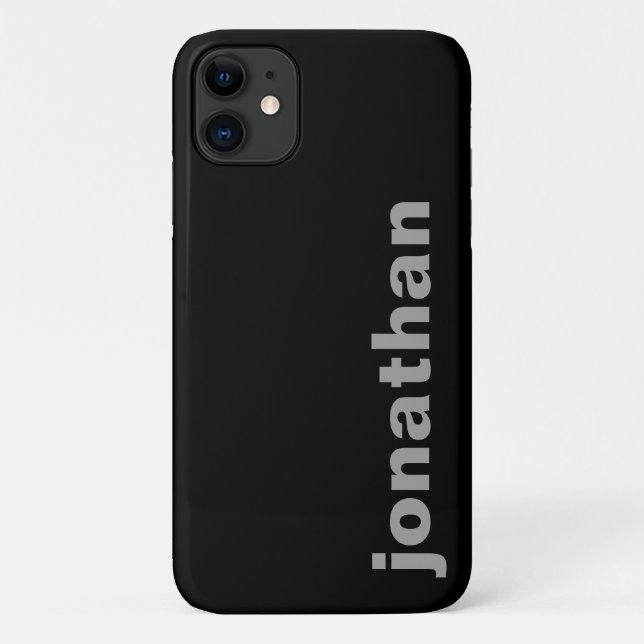Modern Monogram Black Case-Mate iPhone Case (Back)