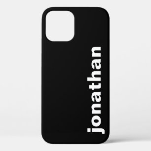 Modern Monogram Black iPhone 12 Case