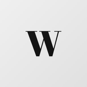 Modern monogram black custom initial letter simple wall decal 