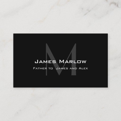 Customizable Modern Monogram Black Grey Daddy Calling Card Business Card