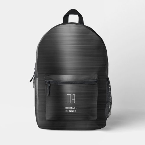Modern Monogram Black Printed Backpack