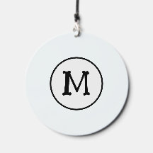 Modern Monogram Black White Calligraphy Garden