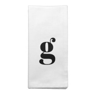 Modern monogram black white custom serif initial cloth napkin