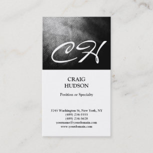 Modern Monogram Black White Grey Business Card