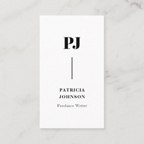 Modern Monogram Black  White Professional  Business Card