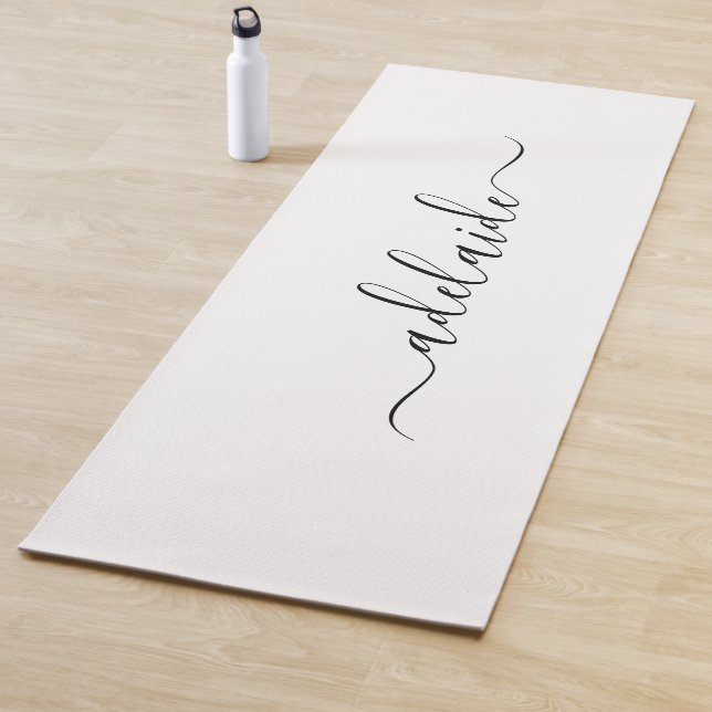 Modern Monogram Black White Yoga Mat Workout (In Situ)